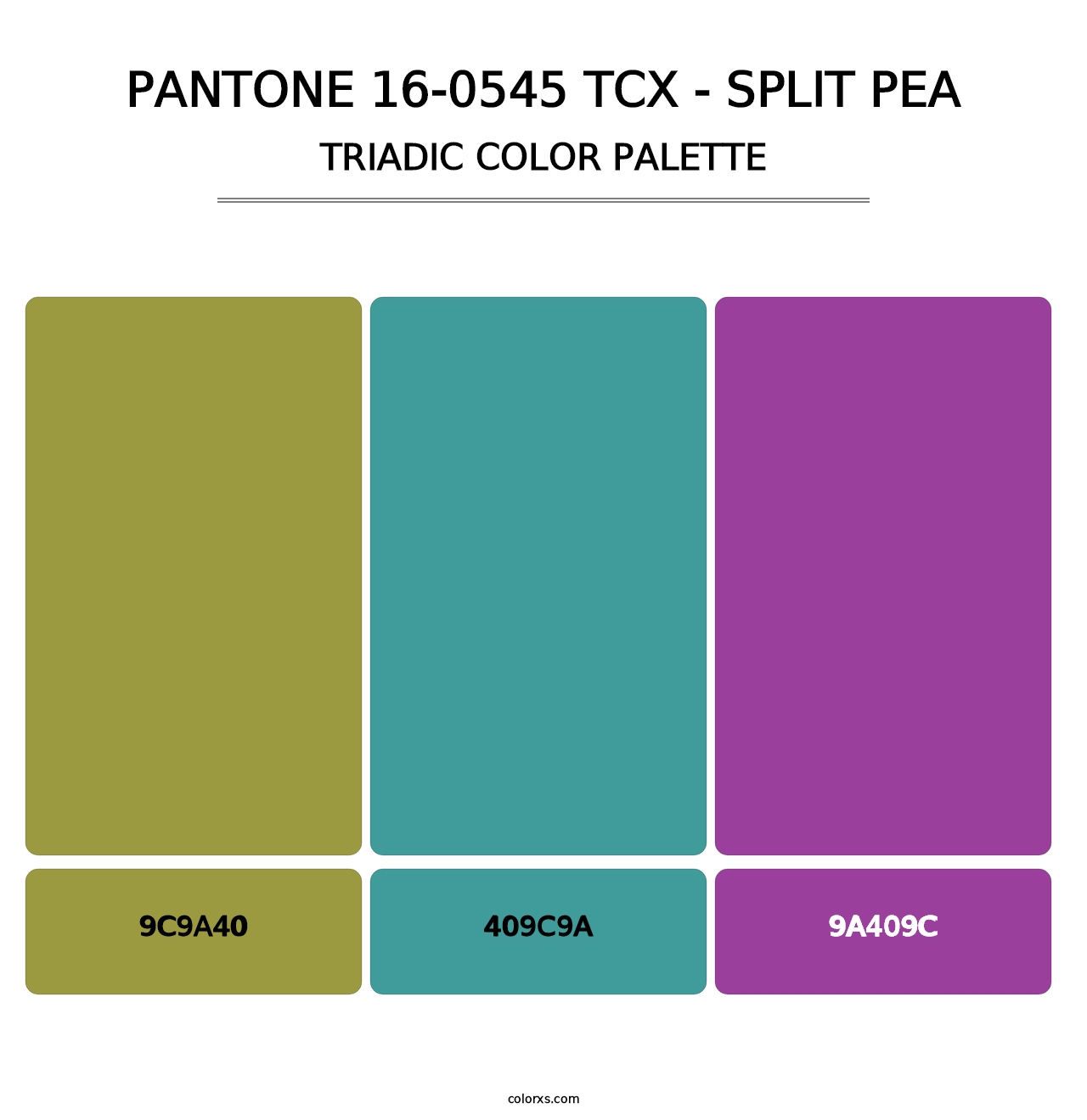 PANTONE 16-0545 TCX - Split Pea - Triadic Color Palette