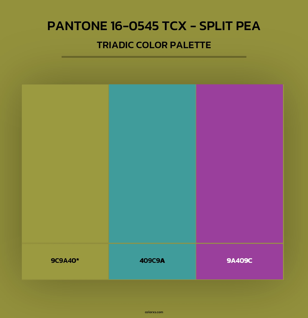 PANTONE 16-0545 TCX - Split Pea - Triadic Color Palette