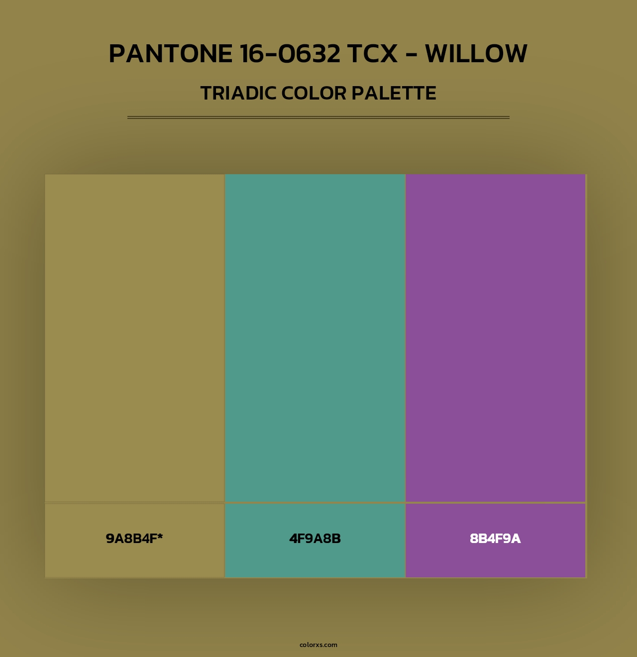 PANTONE 16-0632 TCX - Willow - Triadic Color Palette