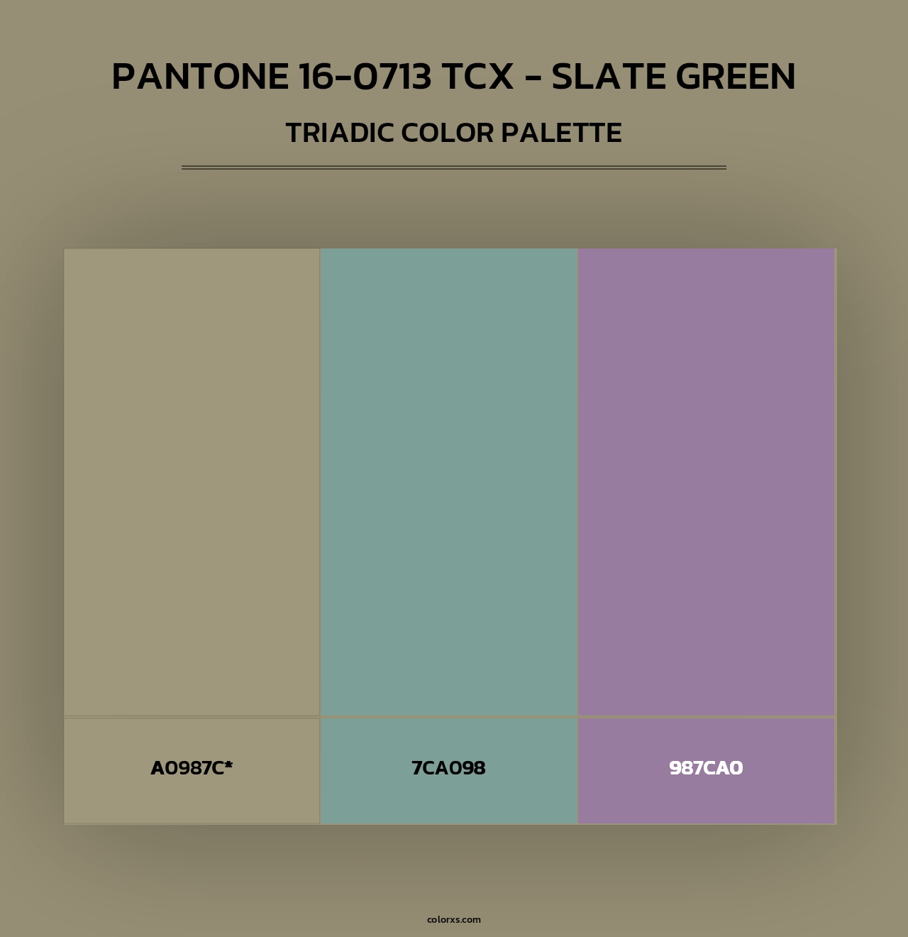 PANTONE 16-0713 TCX - Slate Green - Triadic Color Palette