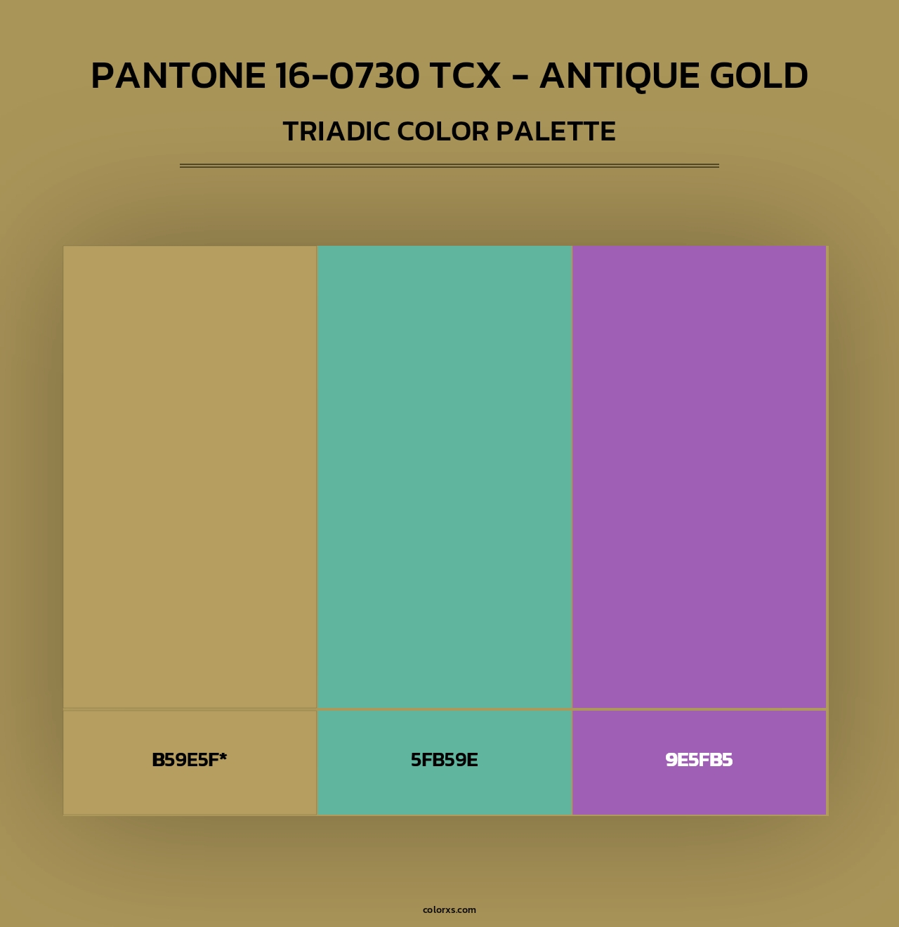 PANTONE 16-0730 TCX - Antique Gold - Triadic Color Palette