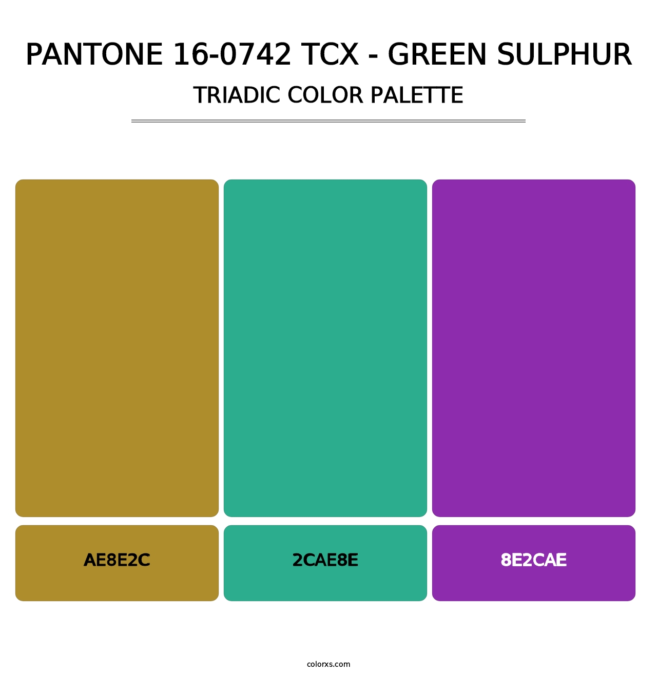 PANTONE 16-0742 TCX - Green Sulphur - Triadic Color Palette