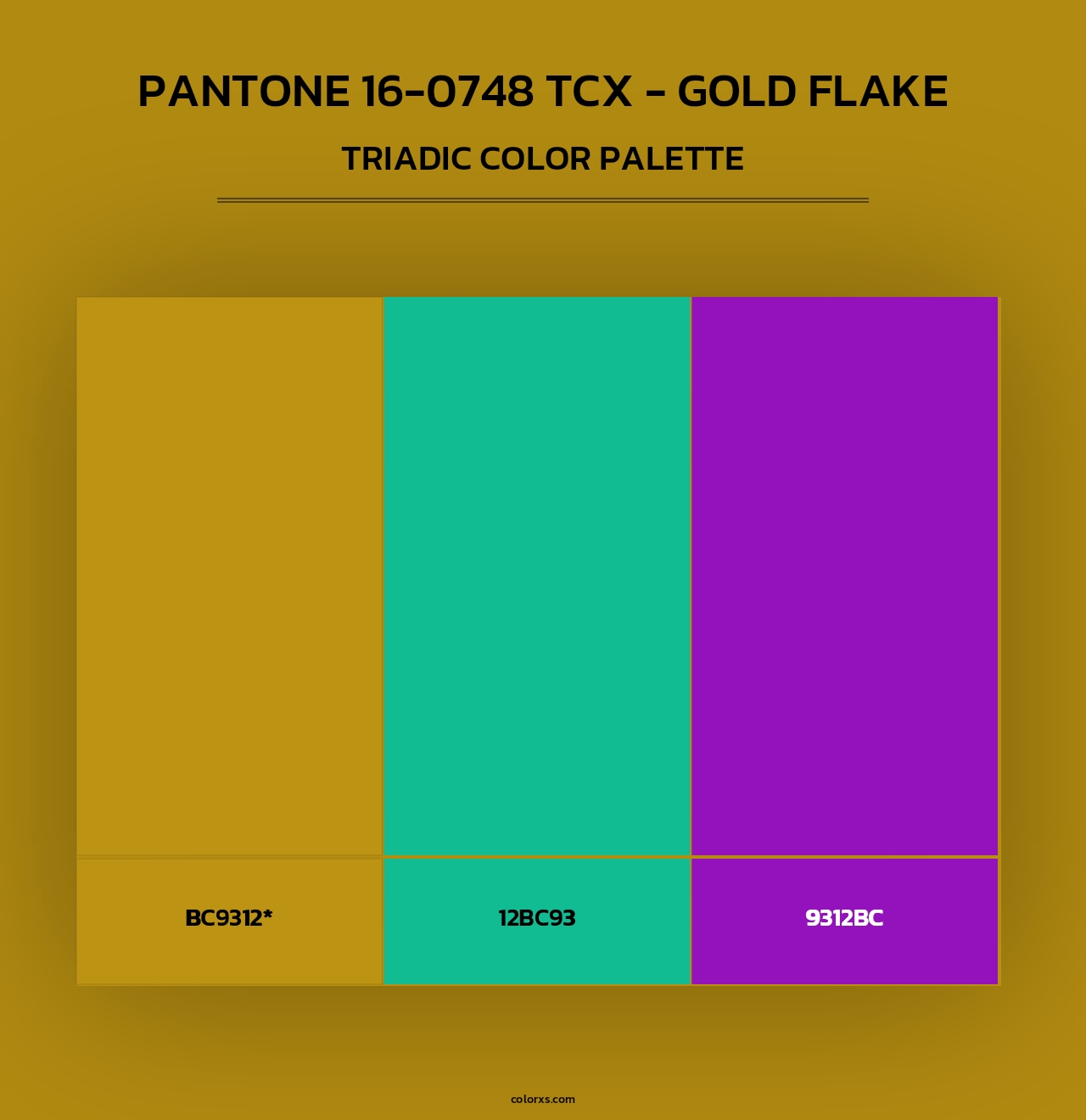 PANTONE 16-0748 TCX - Gold Flake - Triadic Color Palette