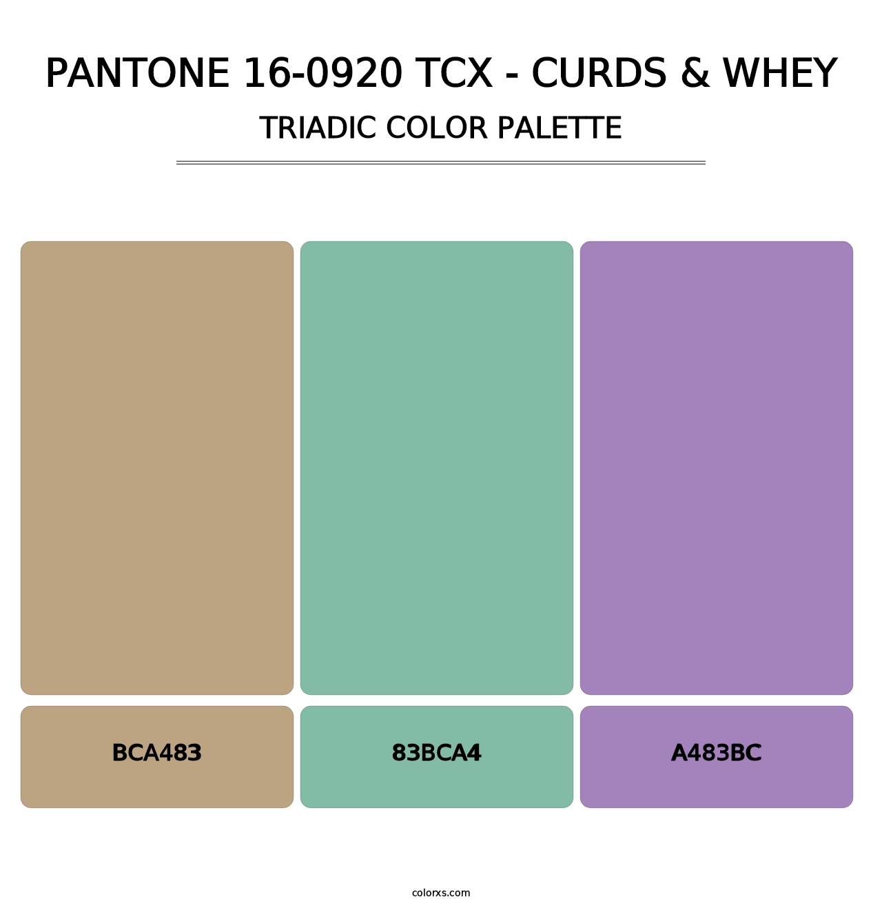 PANTONE 16-0920 TCX - Curds & Whey - Triadic Color Palette