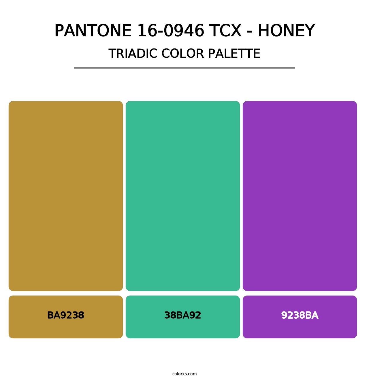 PANTONE 16-0946 TCX - Honey - Triadic Color Palette