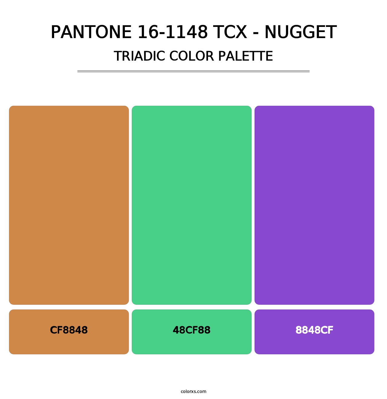 PANTONE 16-1148 TCX - Nugget - Triadic Color Palette