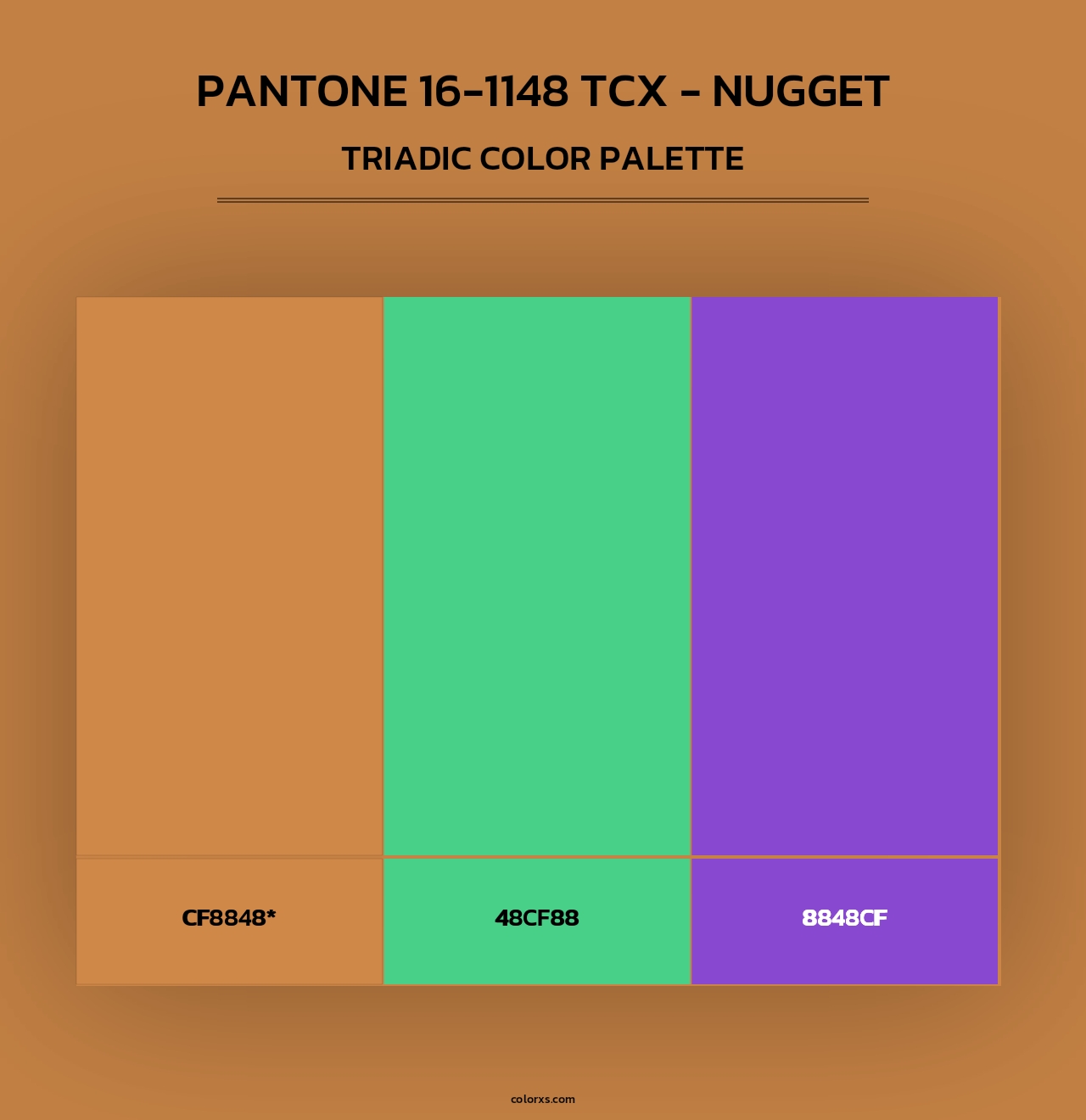 PANTONE 16-1148 TCX - Nugget - Triadic Color Palette