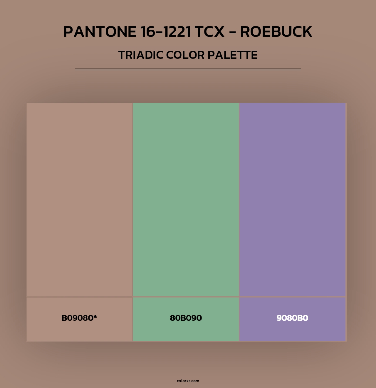PANTONE 16-1221 TCX - Roebuck - Triadic Color Palette