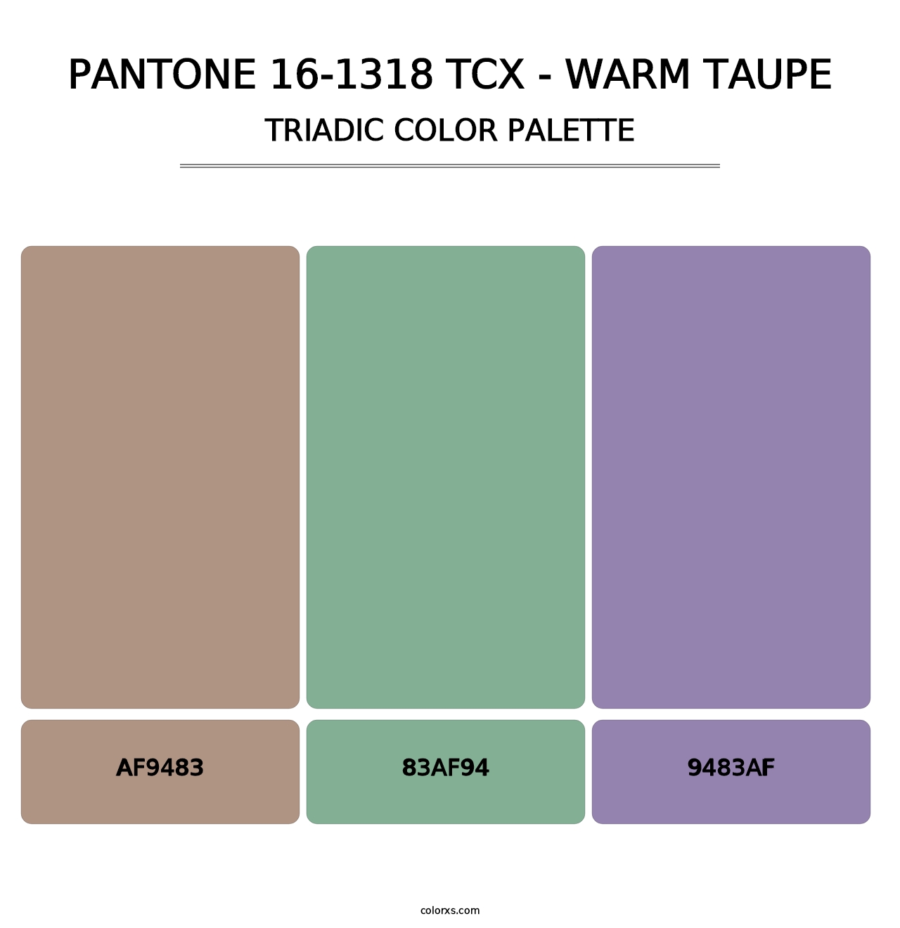 PANTONE 16-1318 TCX - Warm Taupe - Triadic Color Palette