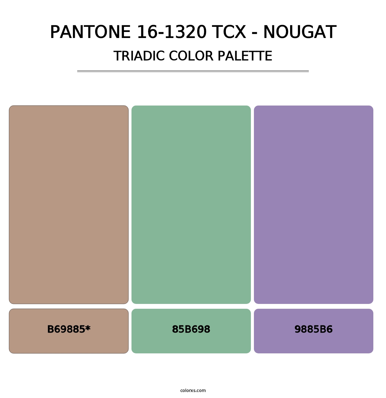PANTONE 16-1320 TCX - Nougat - Triadic Color Palette
