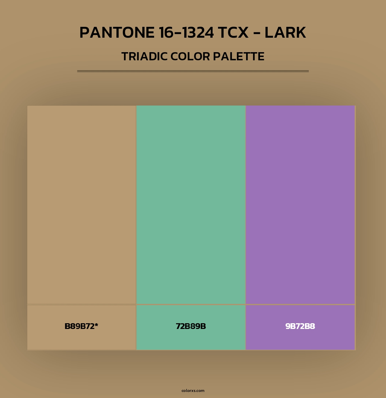 PANTONE 16-1324 TCX - Lark - Triadic Color Palette