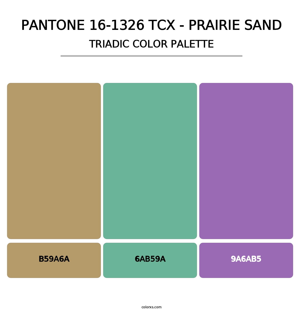 PANTONE 16-1326 TCX - Prairie Sand - Triadic Color Palette