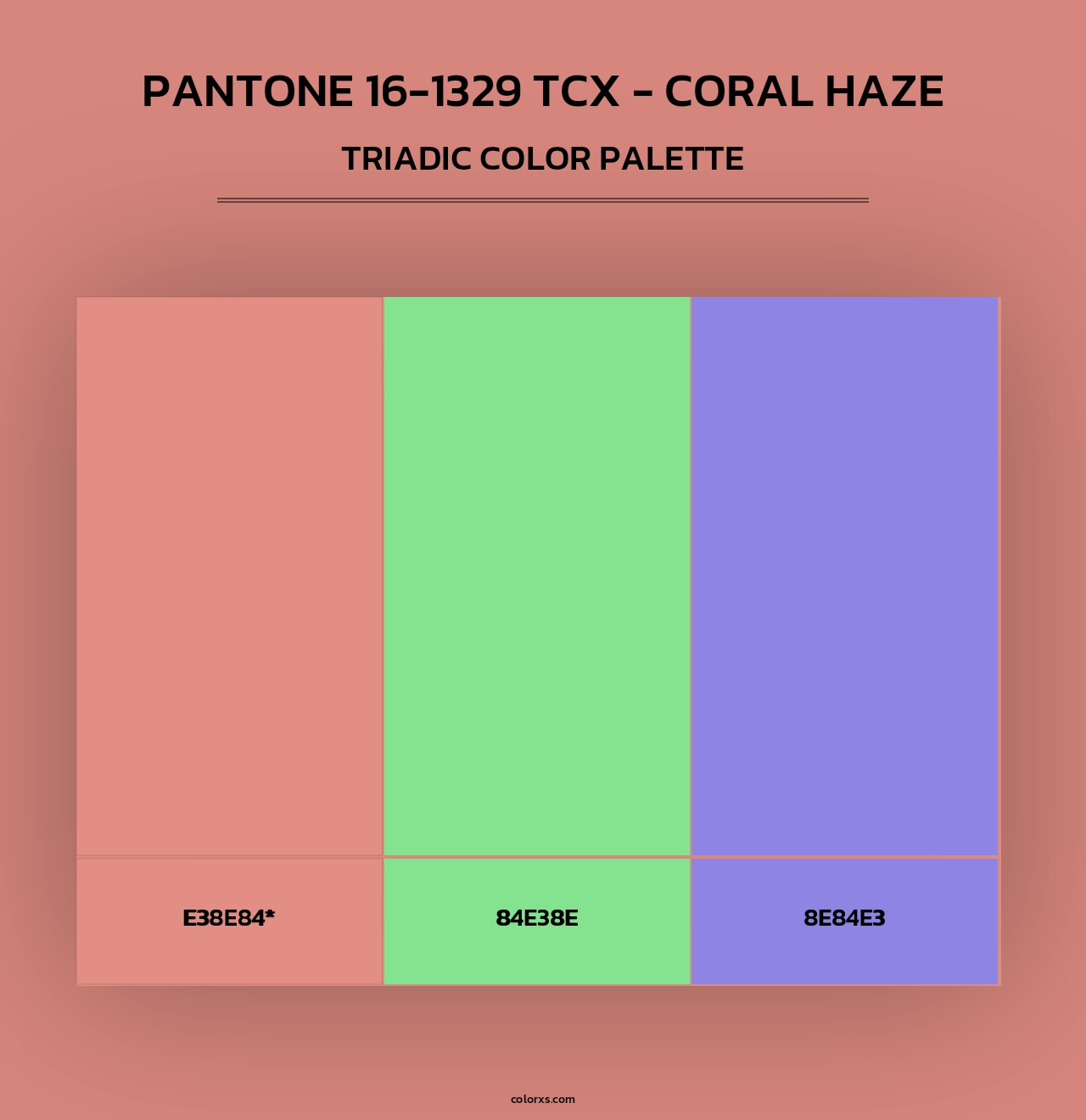 PANTONE 16-1329 TCX - Coral Haze - Triadic Color Palette
