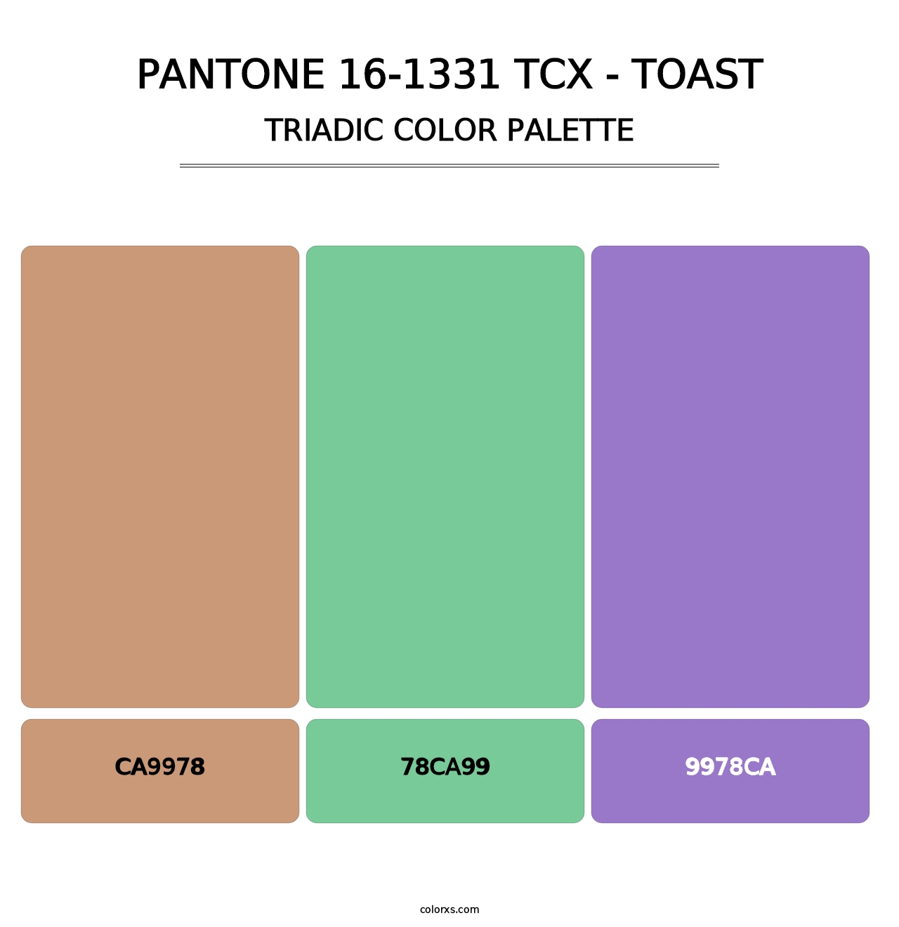 PANTONE 16-1331 TCX - Toast - Triadic Color Palette
