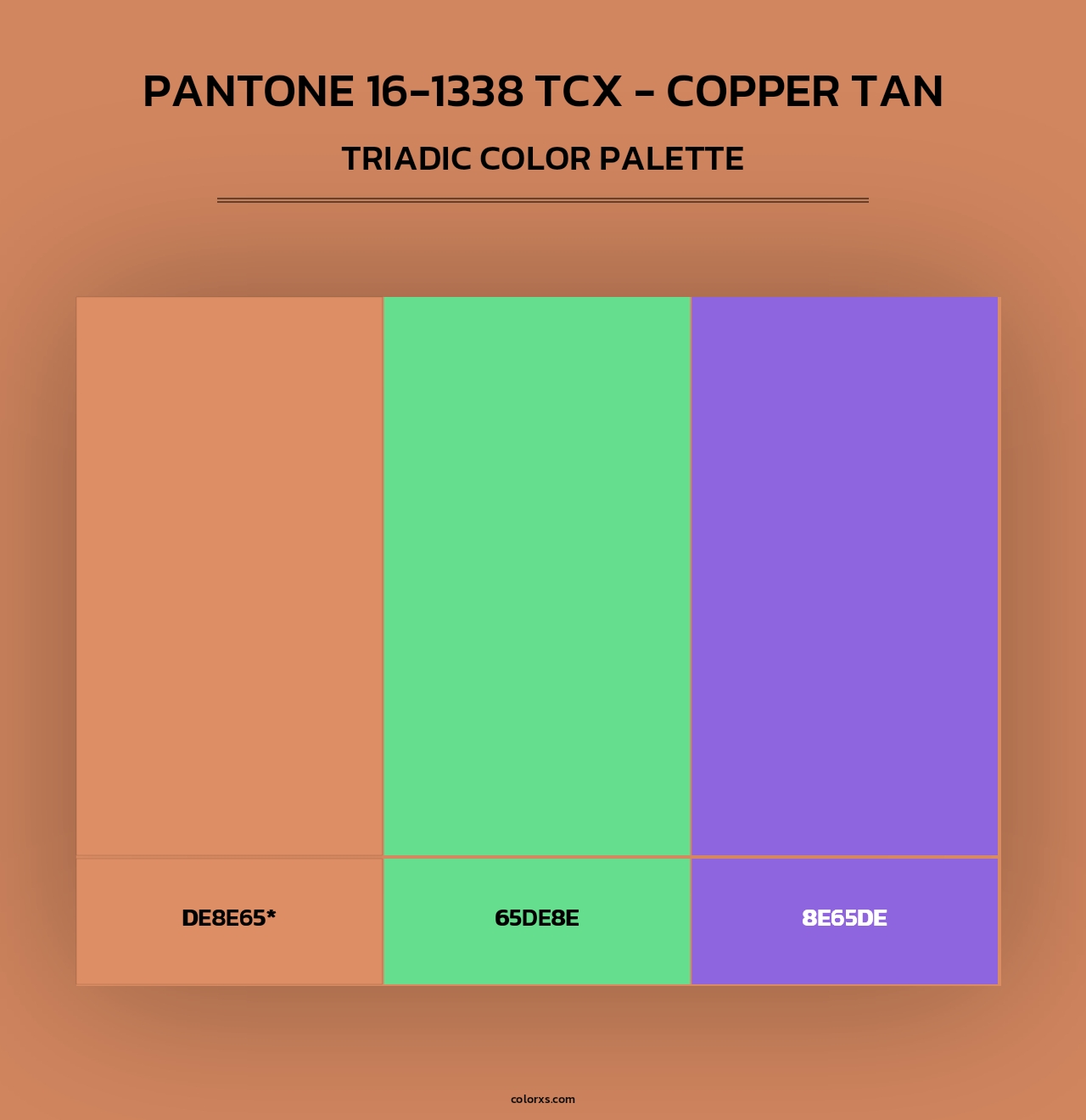 PANTONE 16-1338 TCX - Copper Tan - Triadic Color Palette