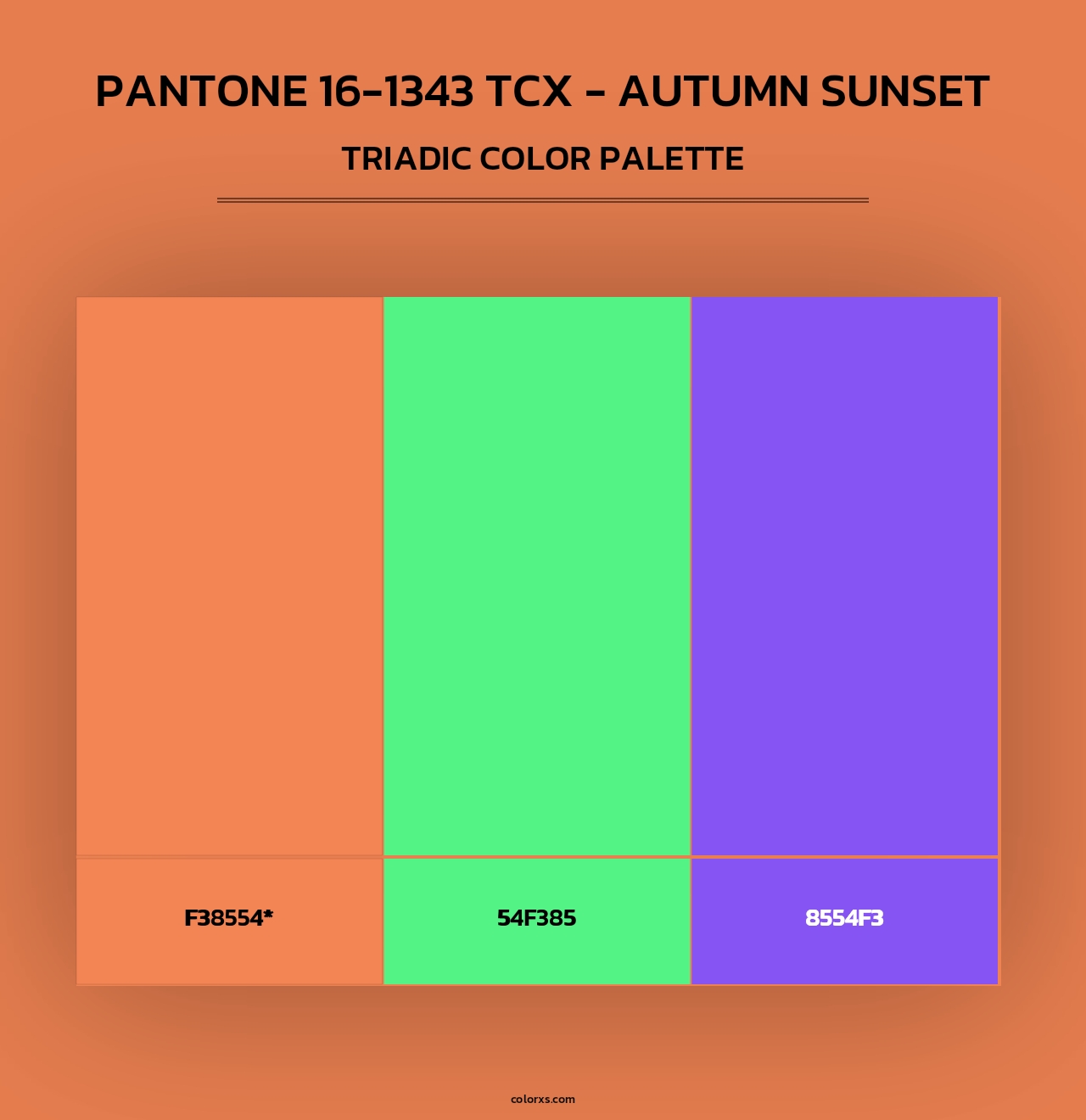 PANTONE 16-1343 TCX - Autumn Sunset - Triadic Color Palette