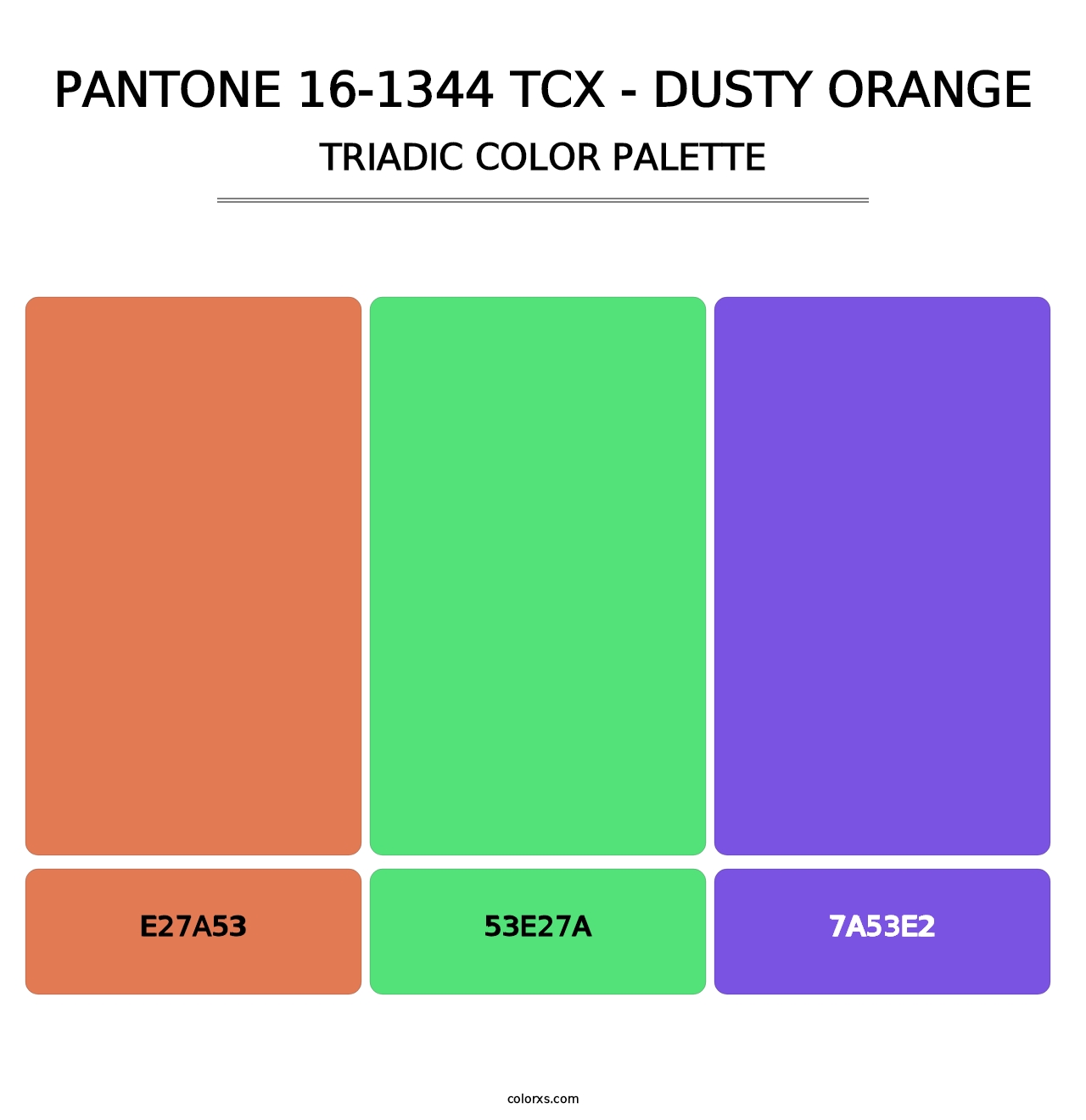 PANTONE 16-1344 TCX - Dusty Orange - Triadic Color Palette