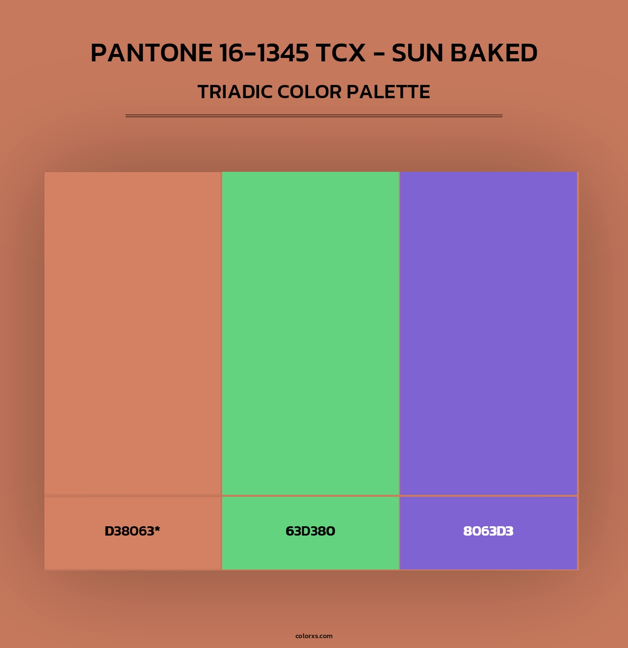PANTONE 16-1345 TCX - Sun Baked - Triadic Color Palette
