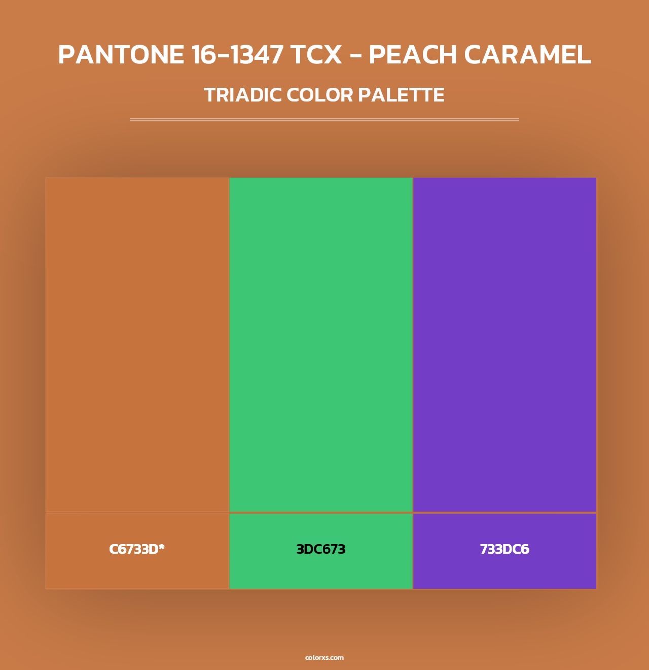 PANTONE 16-1347 TCX - Peach Caramel - Triadic Color Palette
