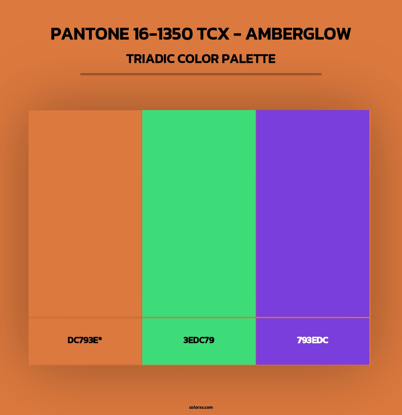 PANTONE 16-1350 TCX - Amberglow - Triadic Color Palette