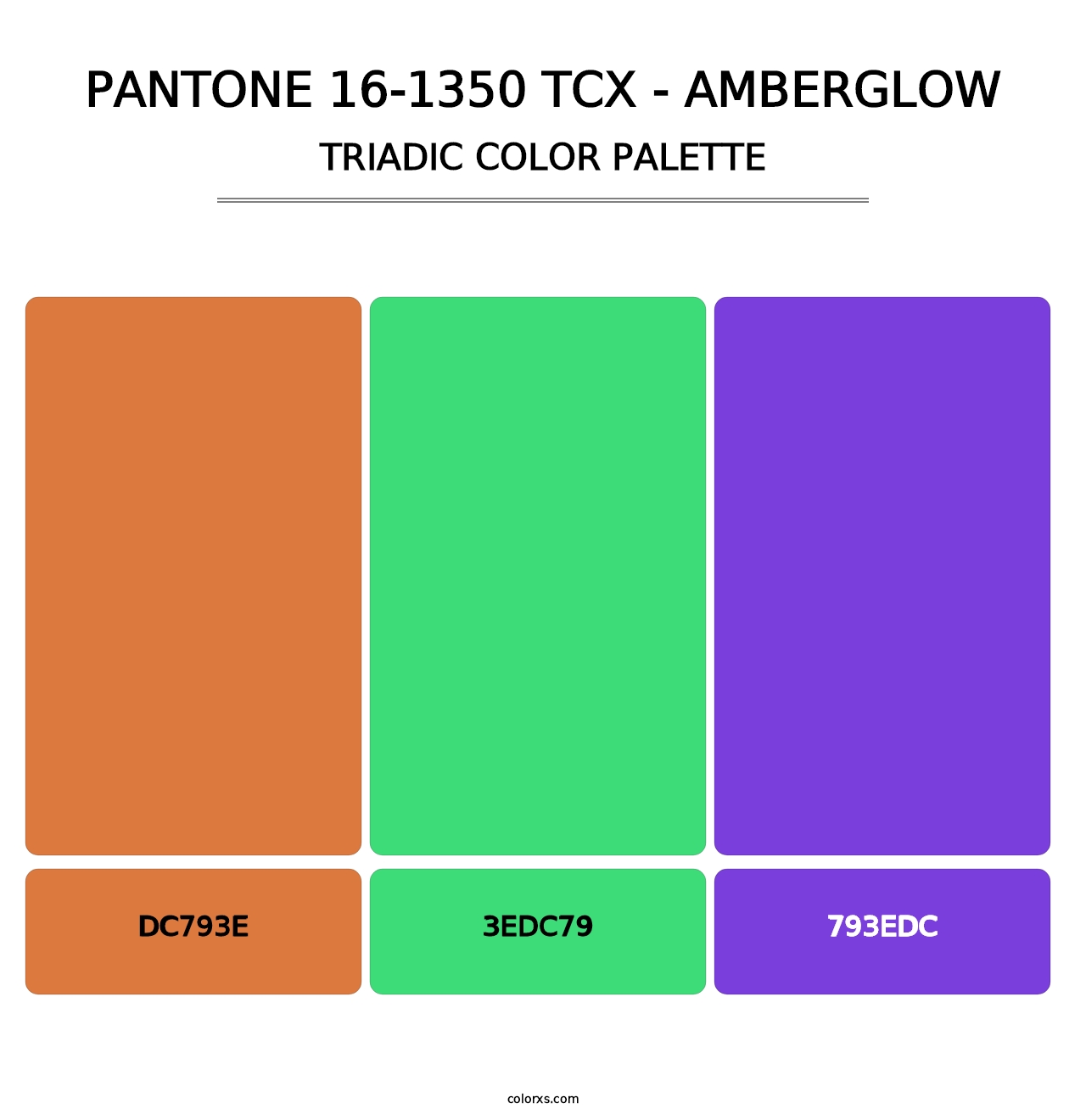 PANTONE 16-1350 TCX - Amberglow - Triadic Color Palette