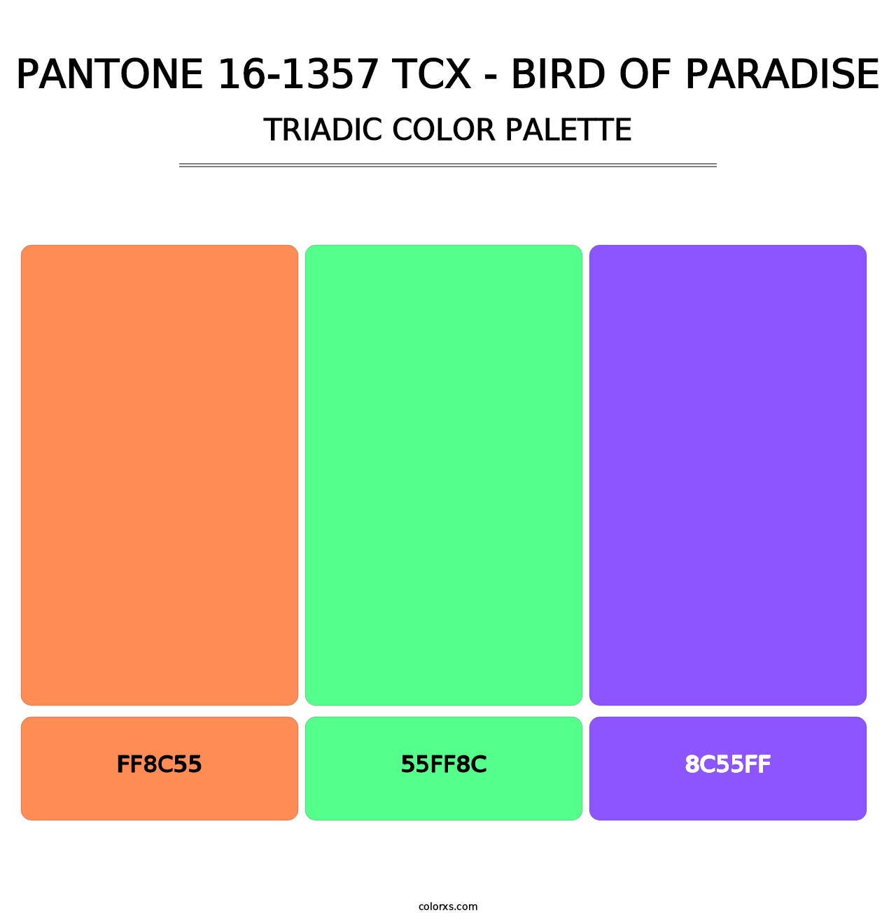 PANTONE 16-1357 TCX - Bird of Paradise - Triadic Color Palette