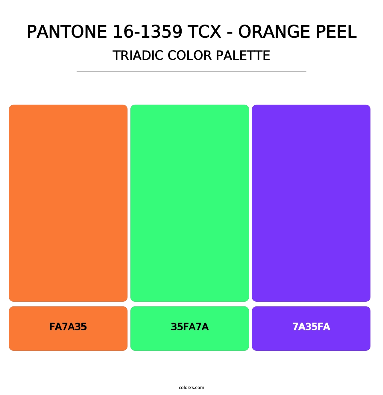 PANTONE 16-1359 TCX - Orange Peel - Triadic Color Palette