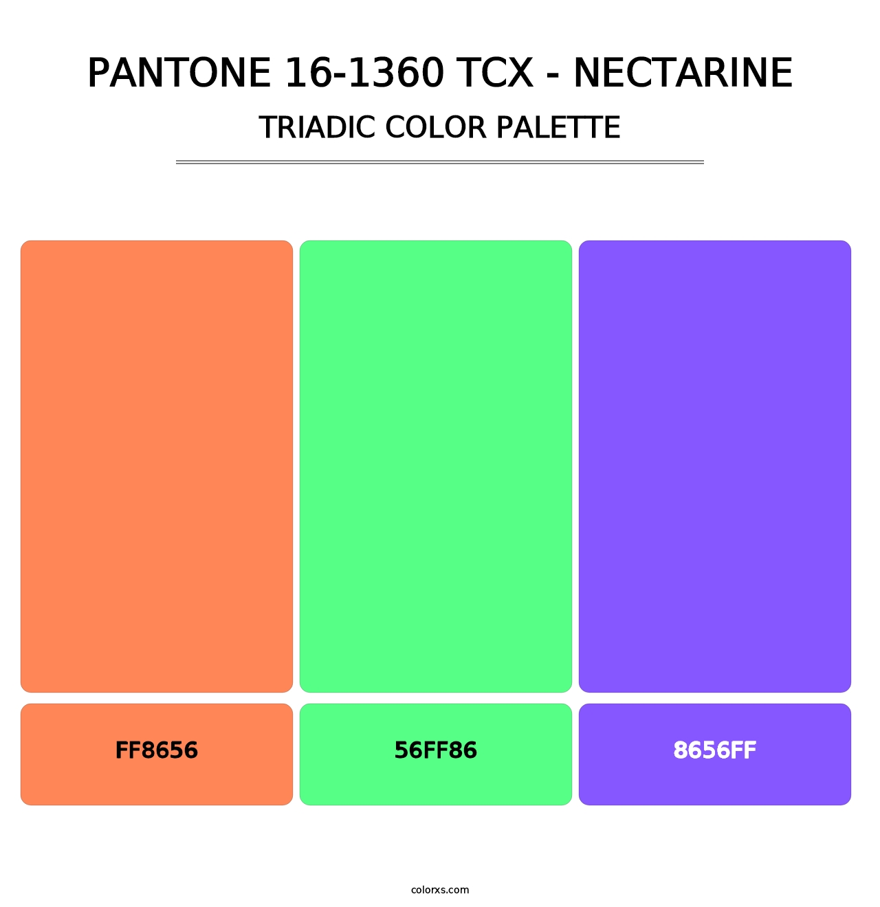 PANTONE 16-1360 TCX - Nectarine - Triadic Color Palette