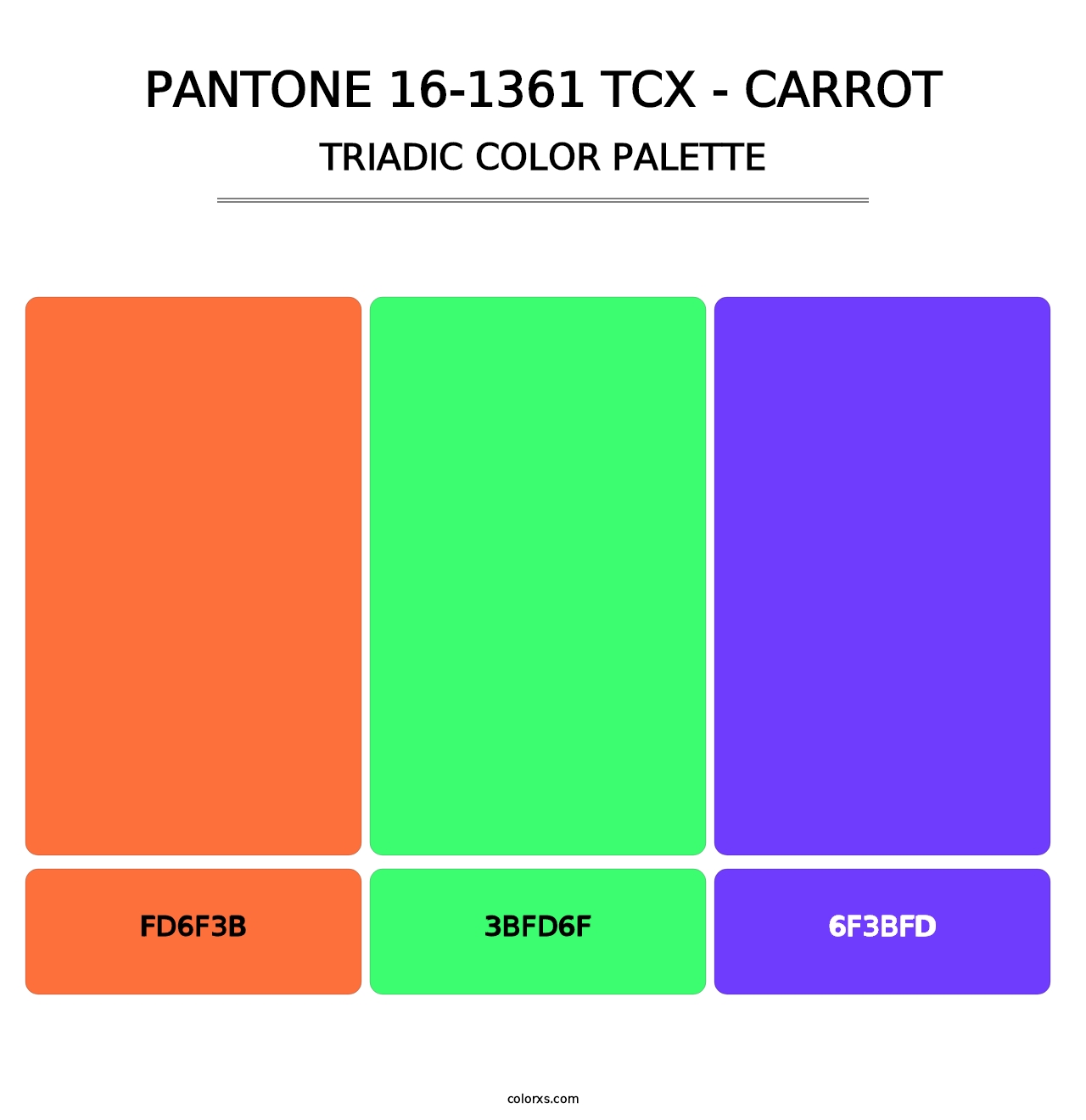 PANTONE 16-1361 TCX - Carrot - Triadic Color Palette