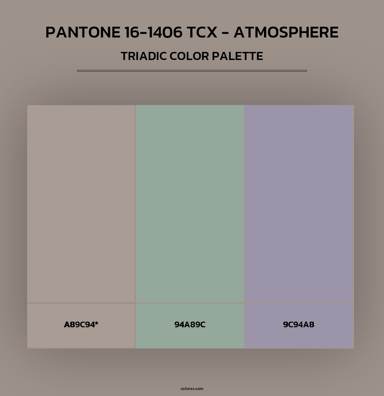 PANTONE 16-1406 TCX - Atmosphere - Triadic Color Palette