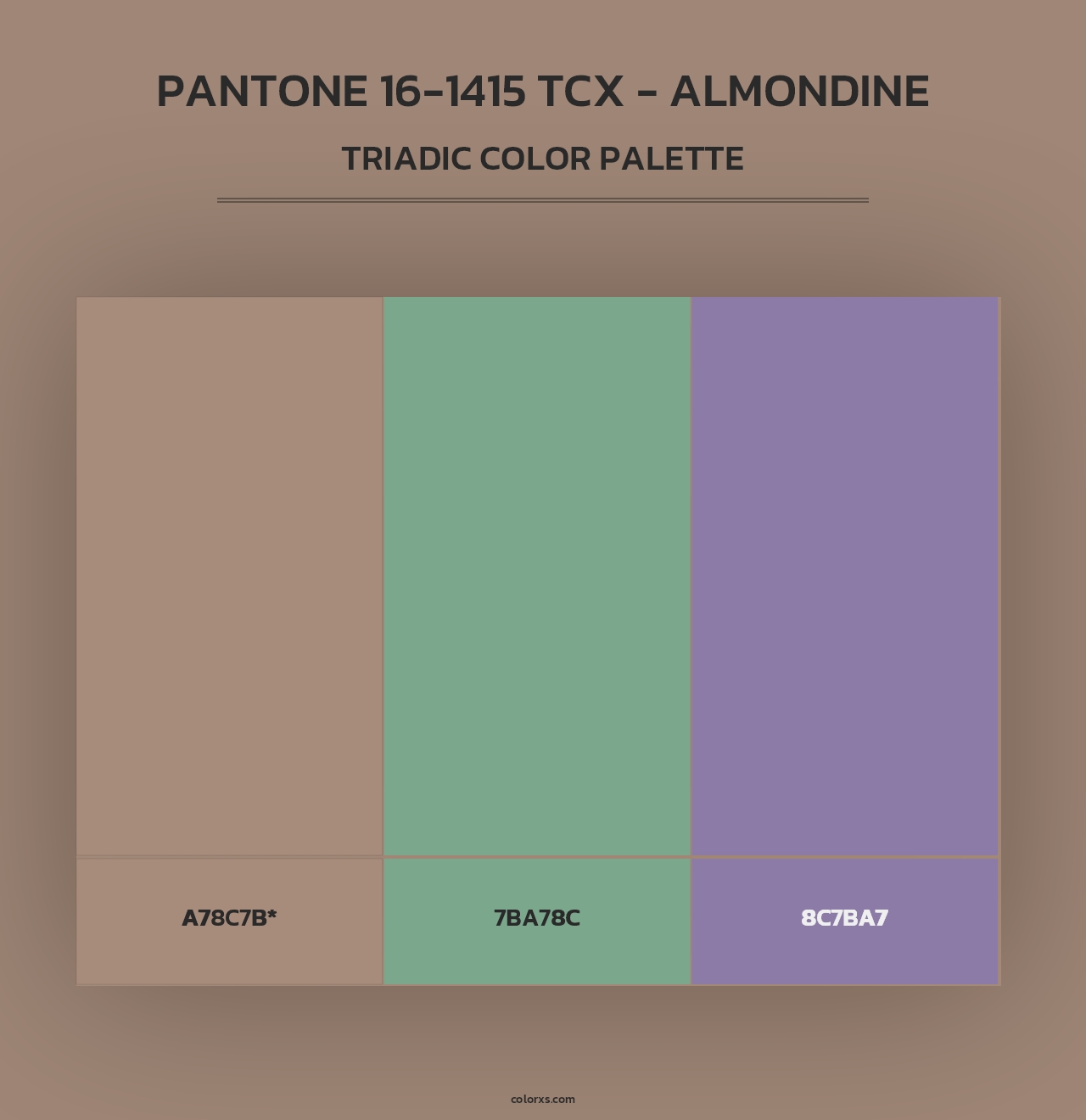 PANTONE 16-1415 TCX - Almondine - Triadic Color Palette