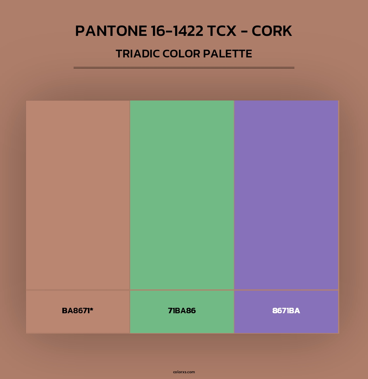 PANTONE 16-1422 TCX - Cork - Triadic Color Palette