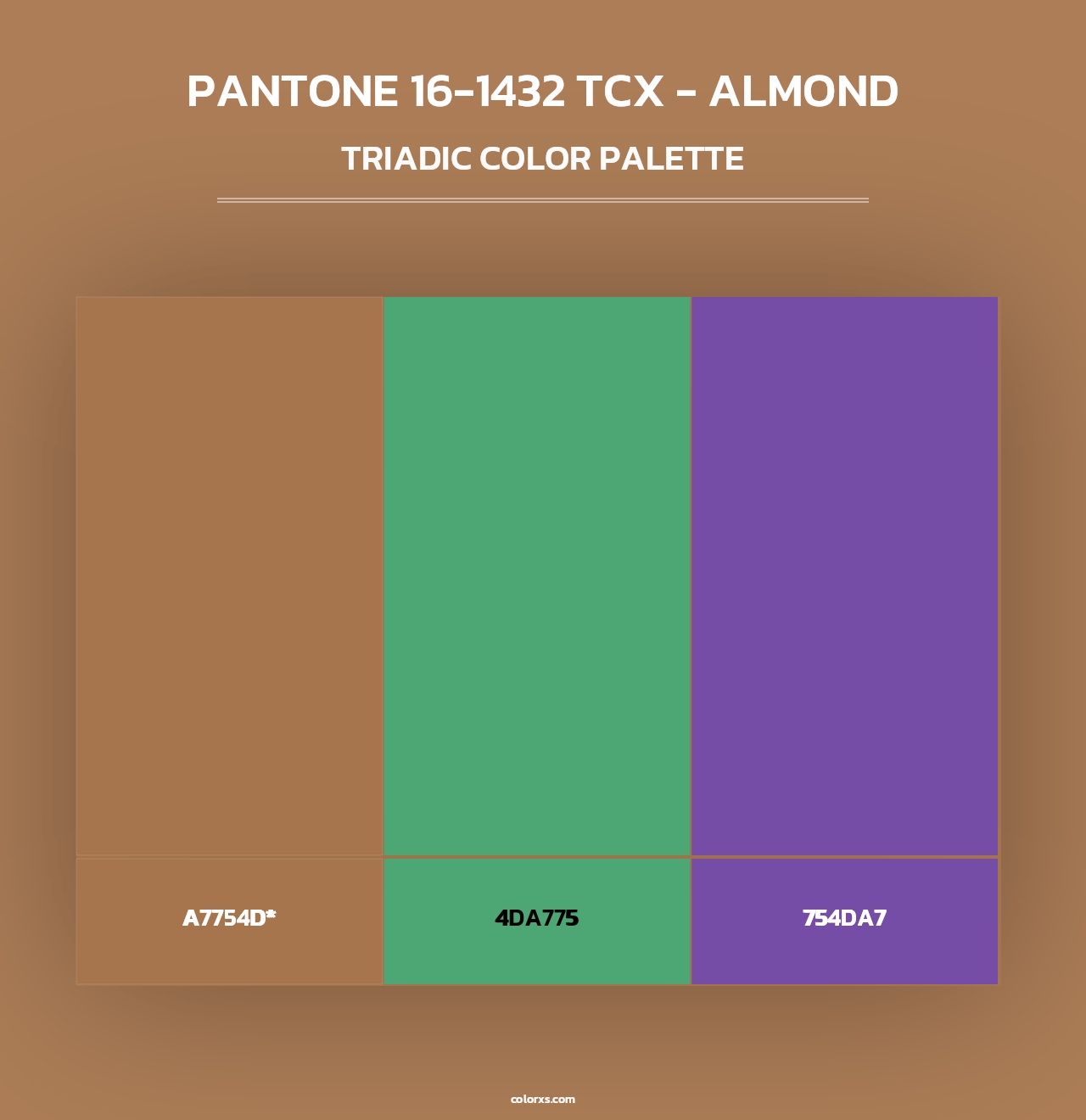 PANTONE 16-1432 TCX - Almond - Triadic Color Palette