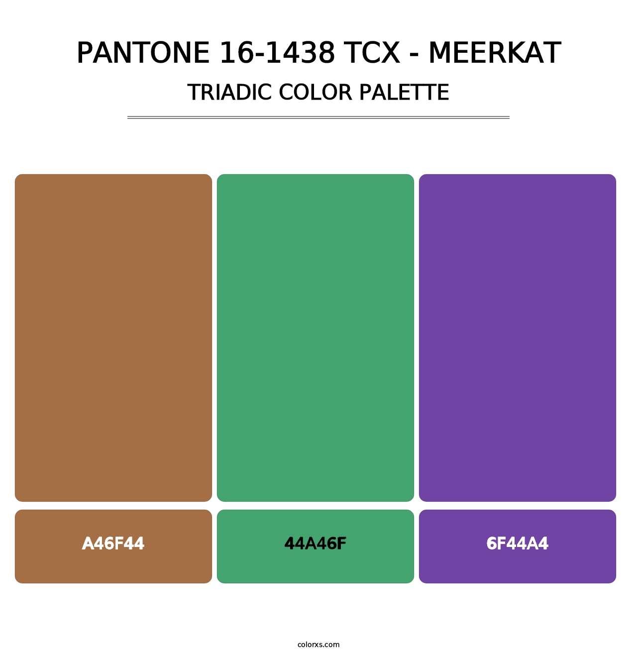 PANTONE 16-1438 TCX - Meerkat - Triadic Color Palette