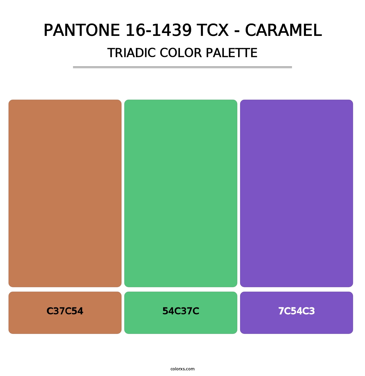 PANTONE 16-1439 TCX - Caramel - Triadic Color Palette