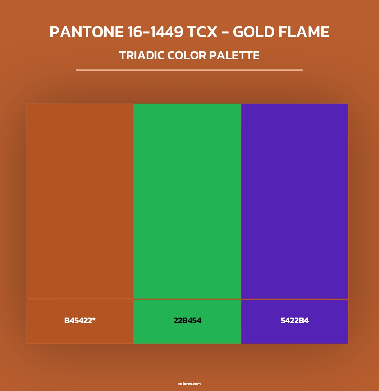 PANTONE 16-1449 TCX - Gold Flame - Triadic Color Palette