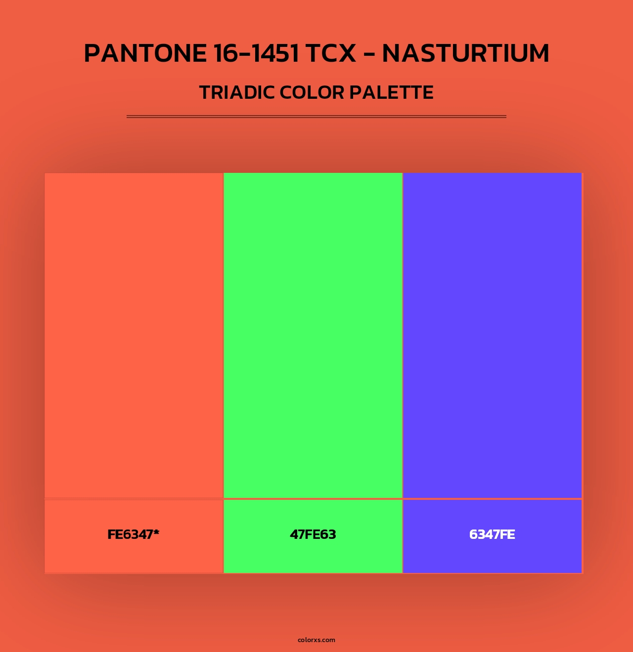 PANTONE 16-1451 TCX - Nasturtium - Triadic Color Palette