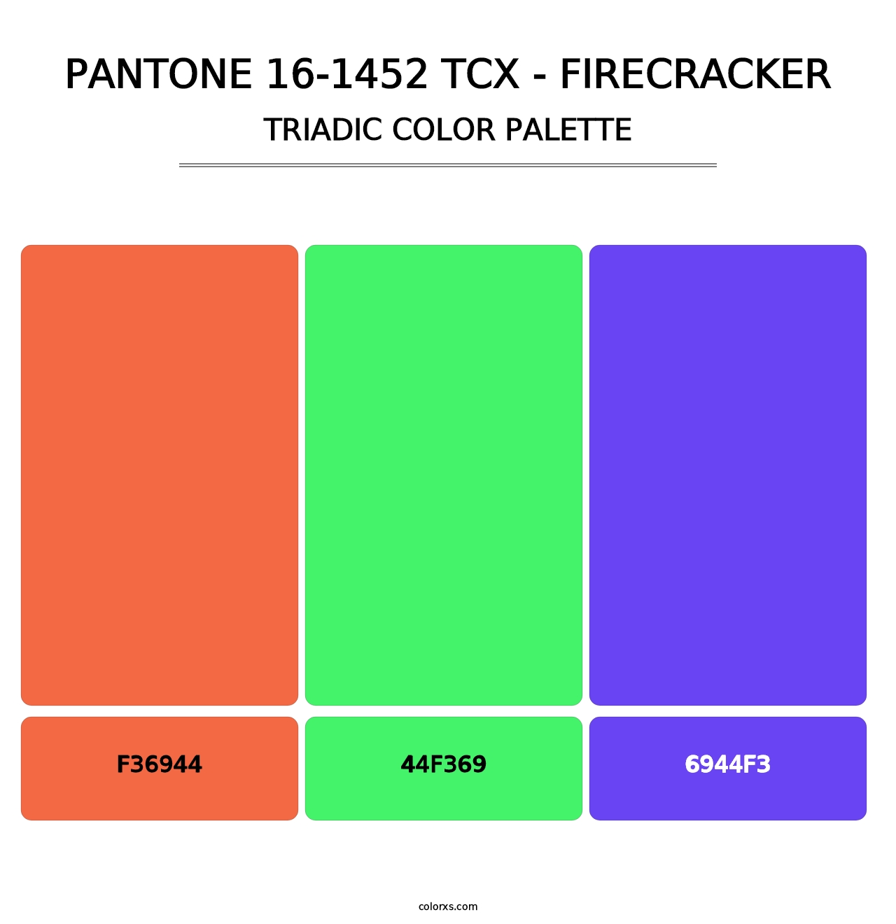 PANTONE 16-1452 TCX - Firecracker - Triadic Color Palette
