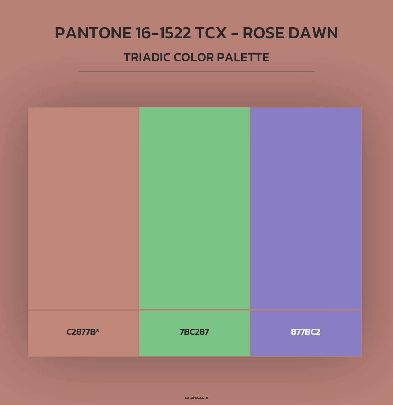 PANTONE 16-1522 TCX - Rose Dawn - Triadic Color Palette