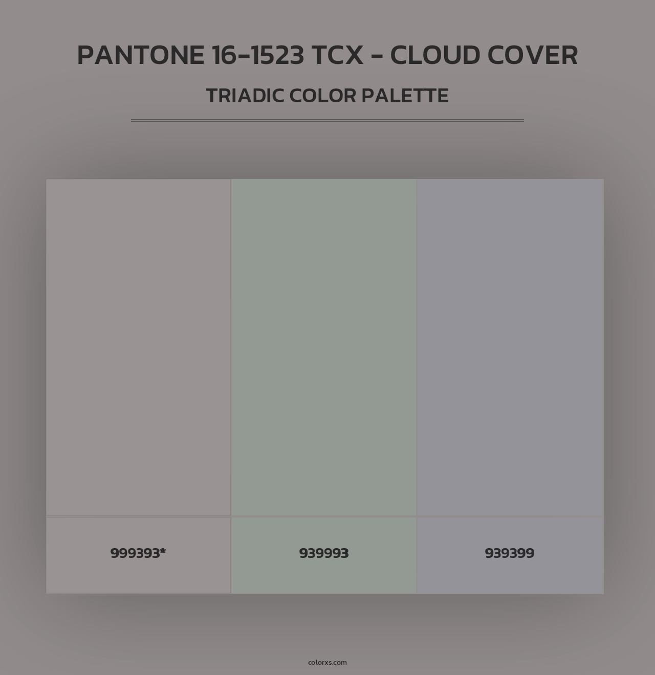 PANTONE 16-1523 TCX - Cloud Cover - Triadic Color Palette