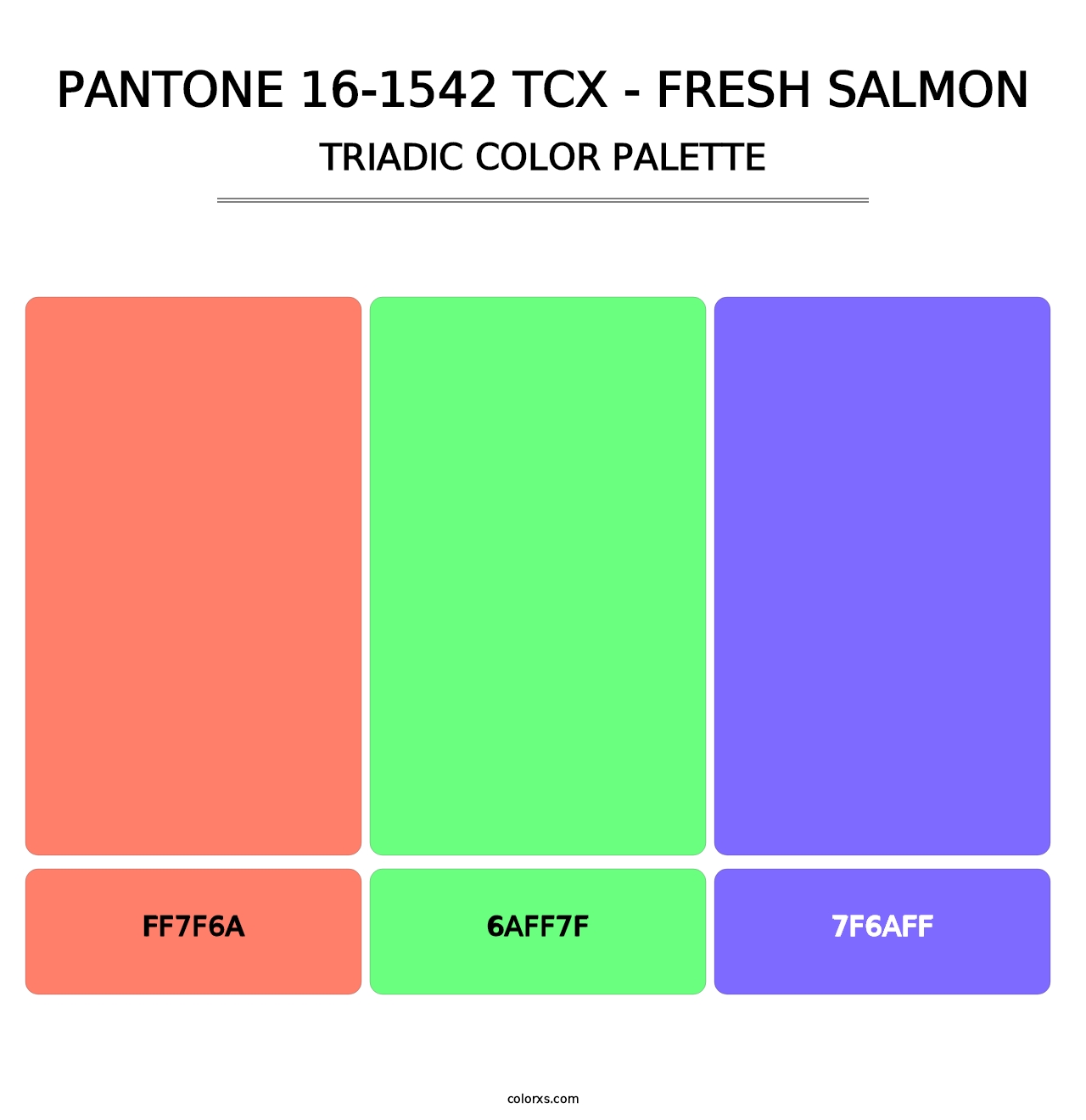 PANTONE 16-1542 TCX - Fresh Salmon - Triadic Color Palette