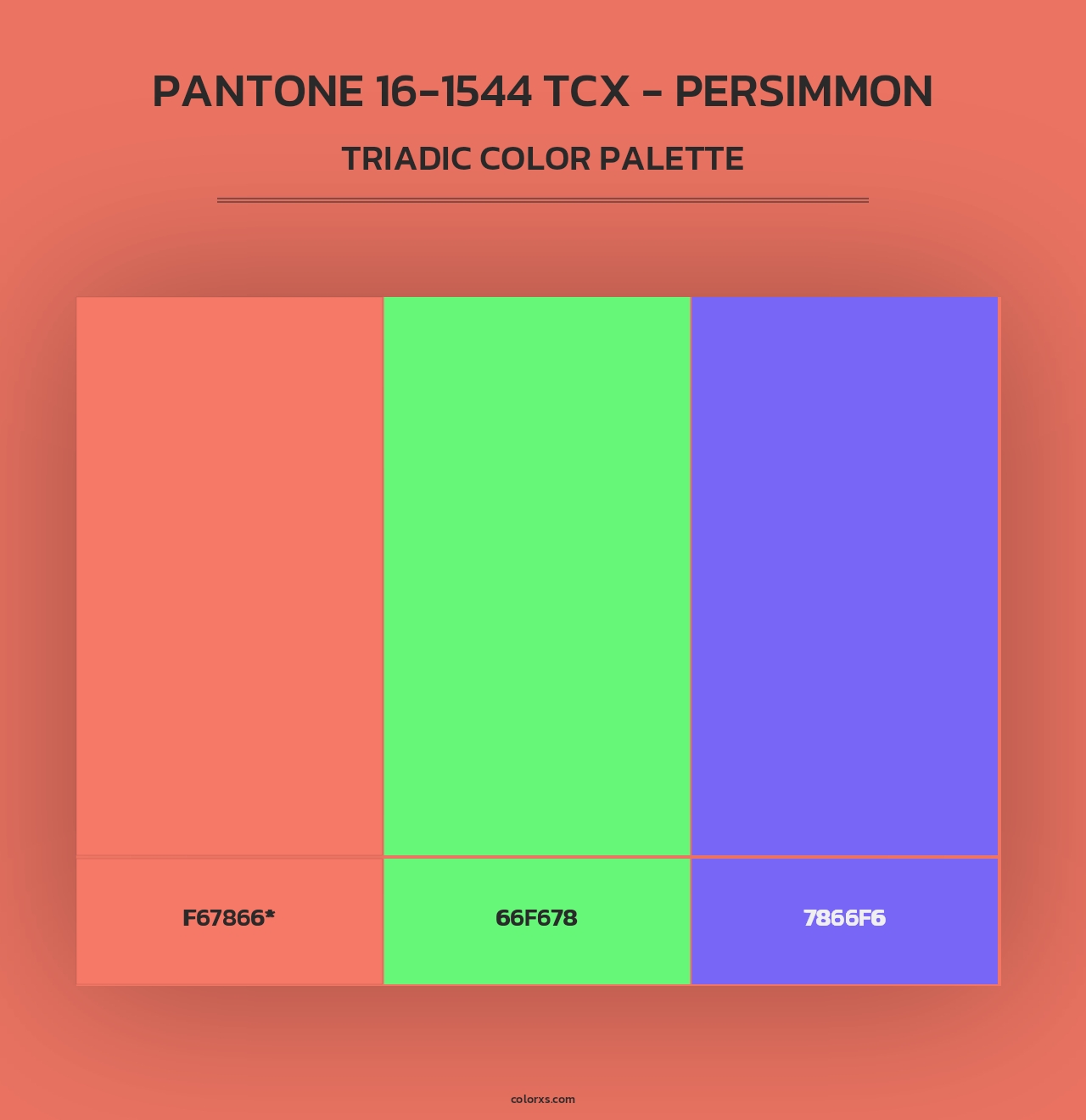 PANTONE 16-1544 TCX - Persimmon - Triadic Color Palette