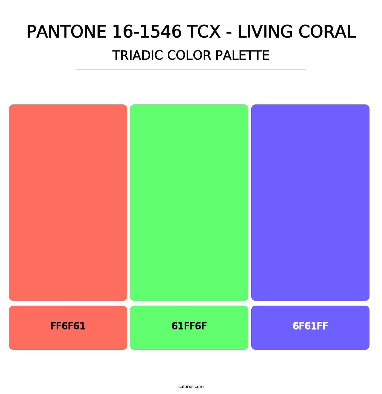 PANTONE 16-1546 TCX - Living Coral - Triadic Color Palette