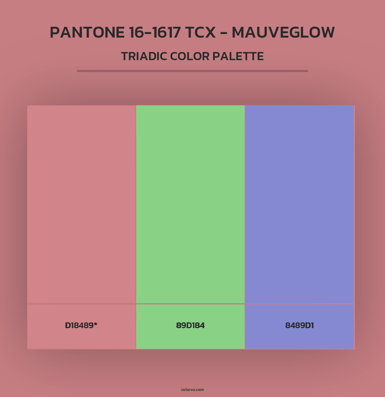 PANTONE 16-1617 TCX - Mauveglow - Triadic Color Palette
