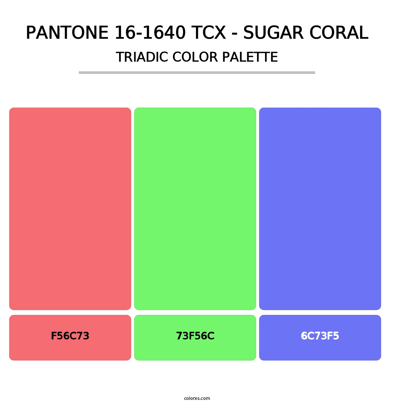 PANTONE 16-1640 TCX - Sugar Coral - Triadic Color Palette