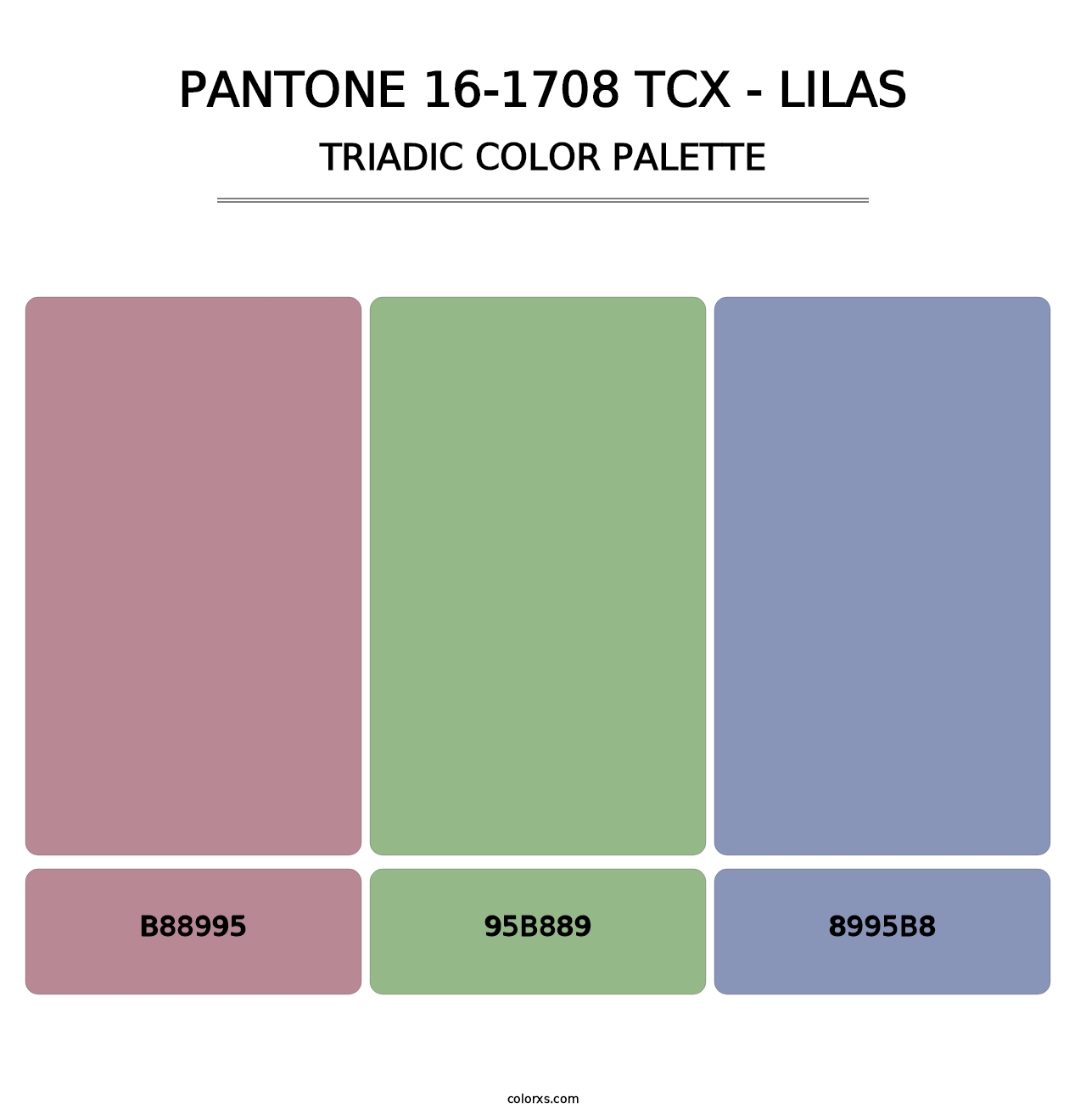 PANTONE 16-1708 TCX - Lilas - Triadic Color Palette