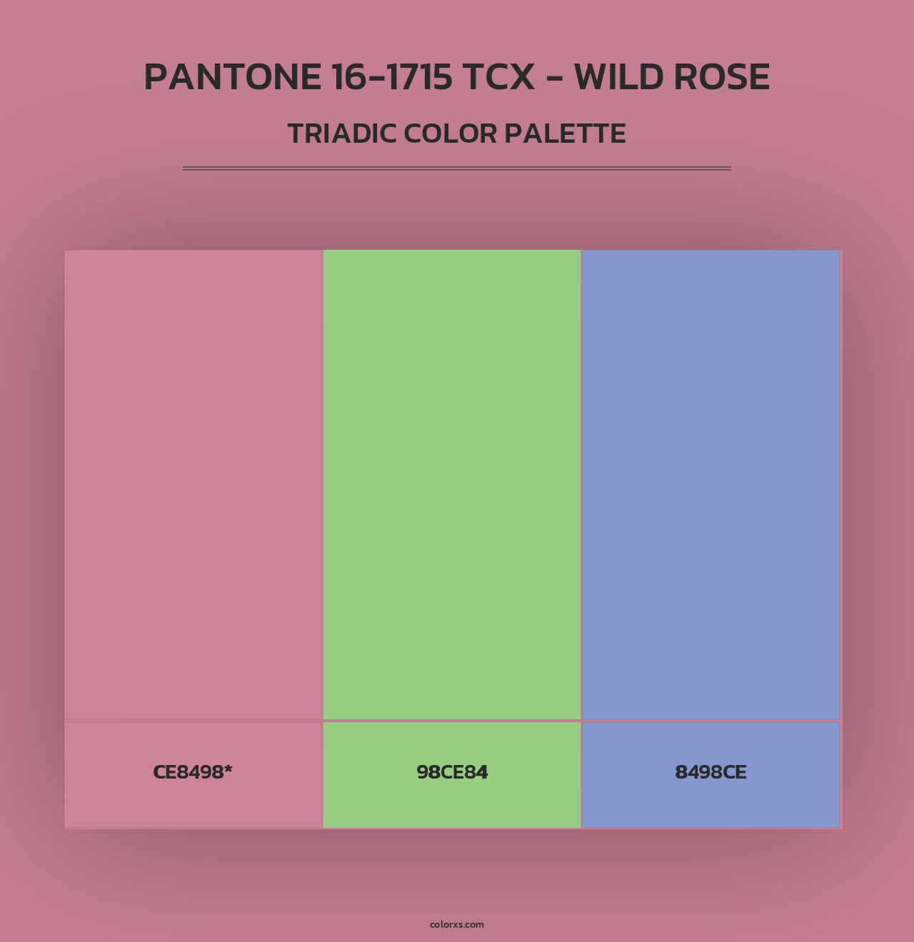 PANTONE 16-1715 TCX - Wild Rose - Triadic Color Palette