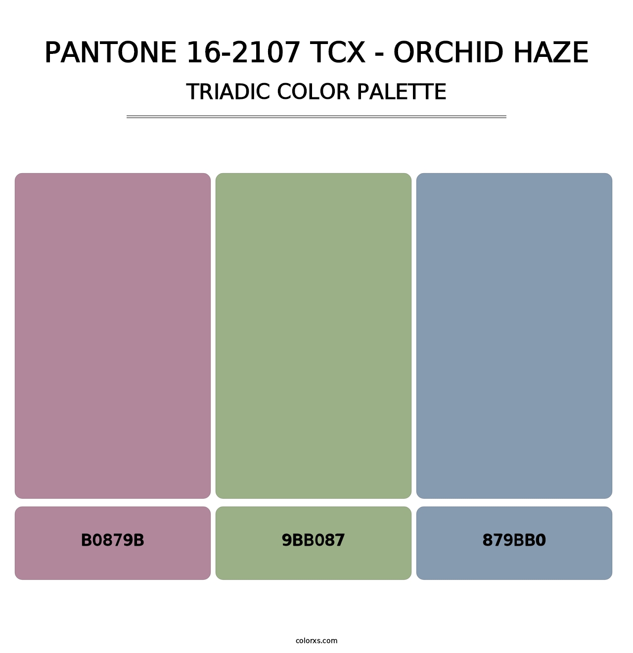 PANTONE 16-2107 TCX - Orchid Haze - Triadic Color Palette