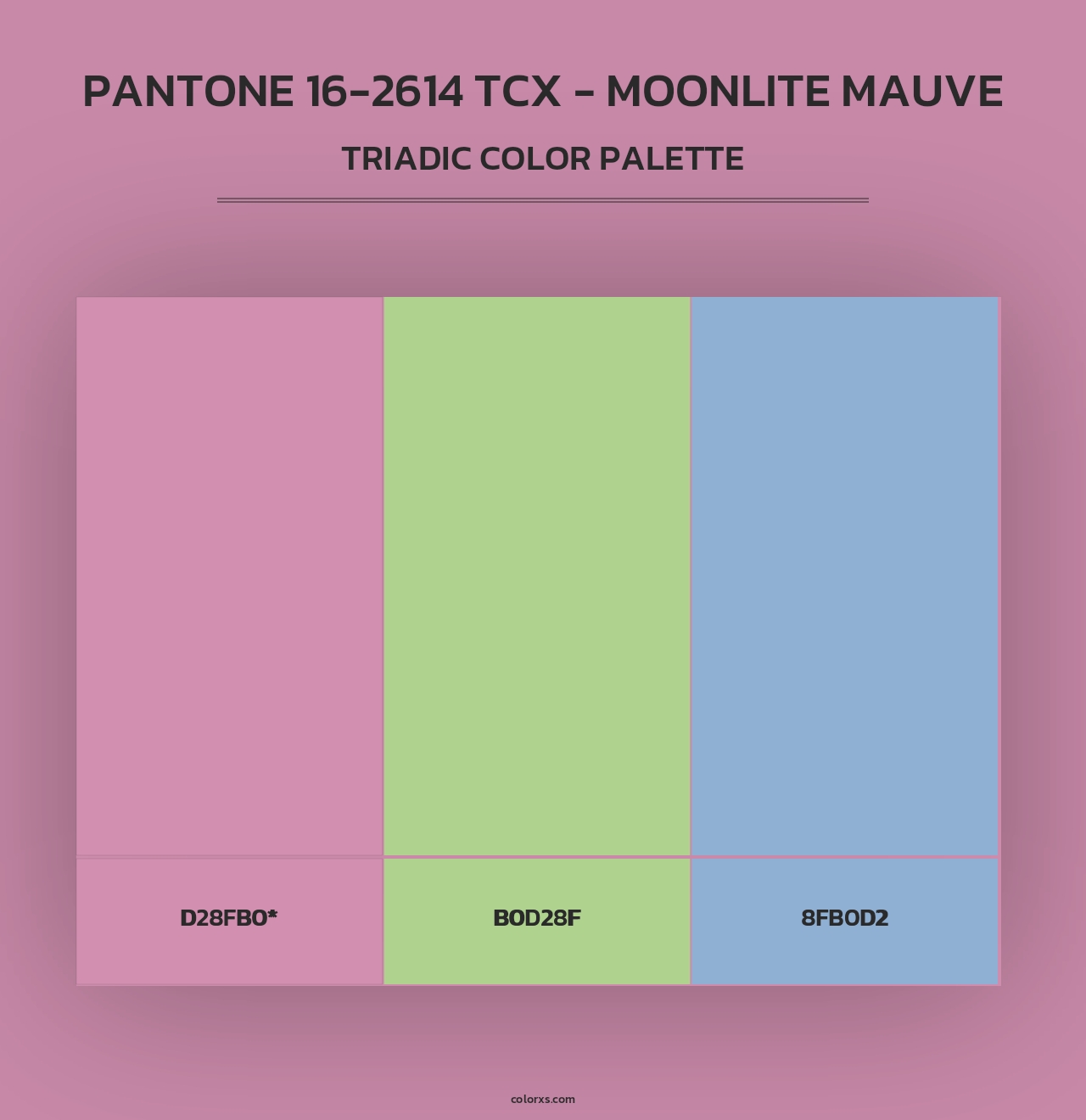 PANTONE 16-2614 TCX - Moonlite Mauve - Triadic Color Palette