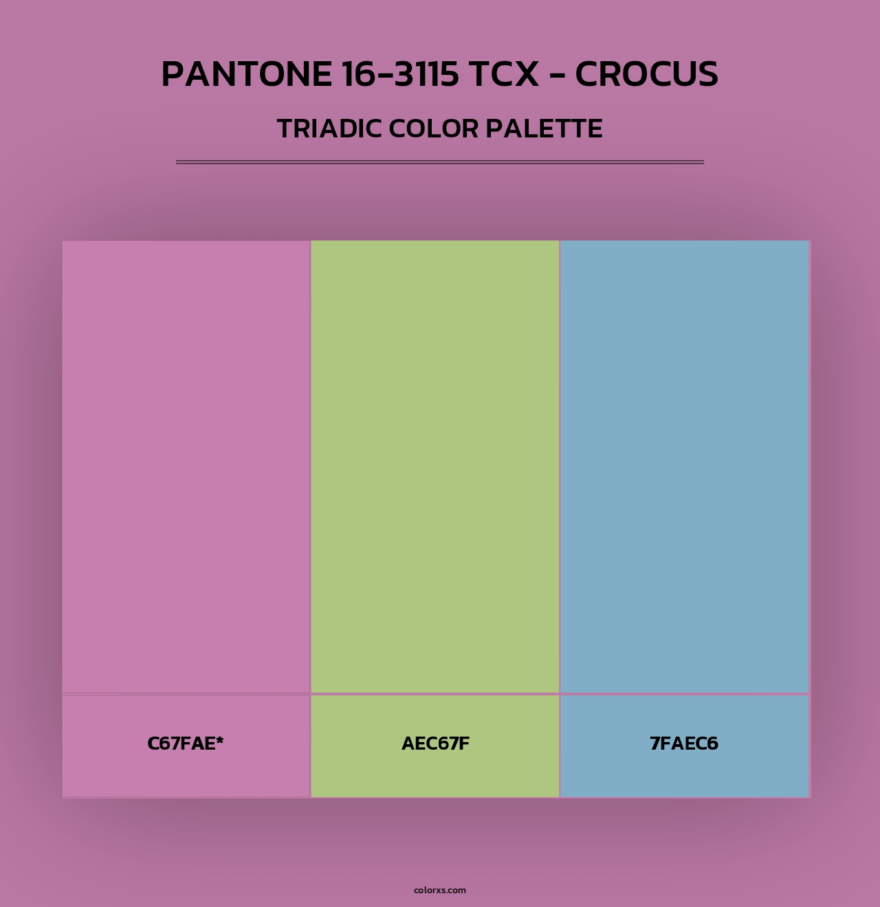 PANTONE 16-3115 TCX - Crocus - Triadic Color Palette